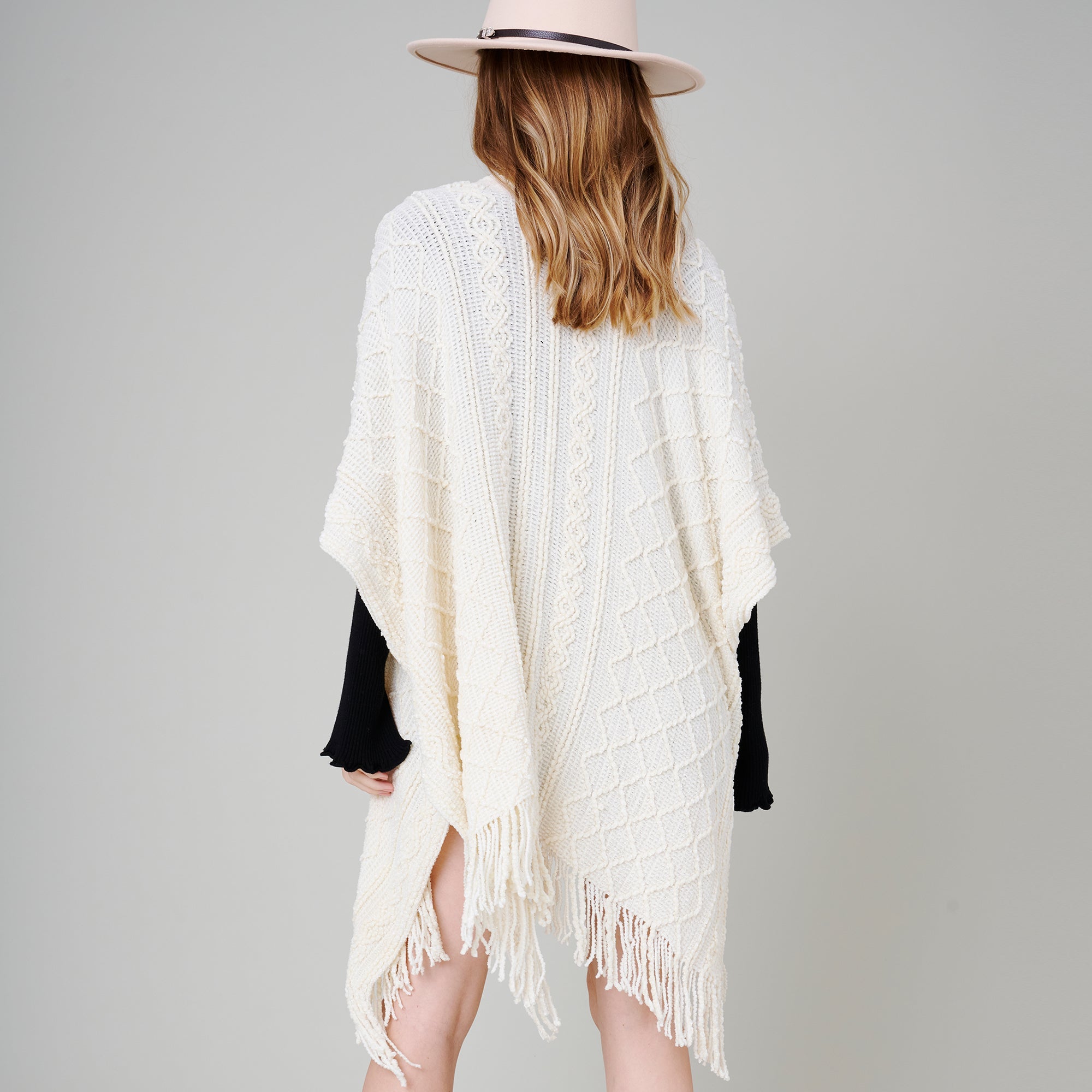 Chenille Knit Poncho