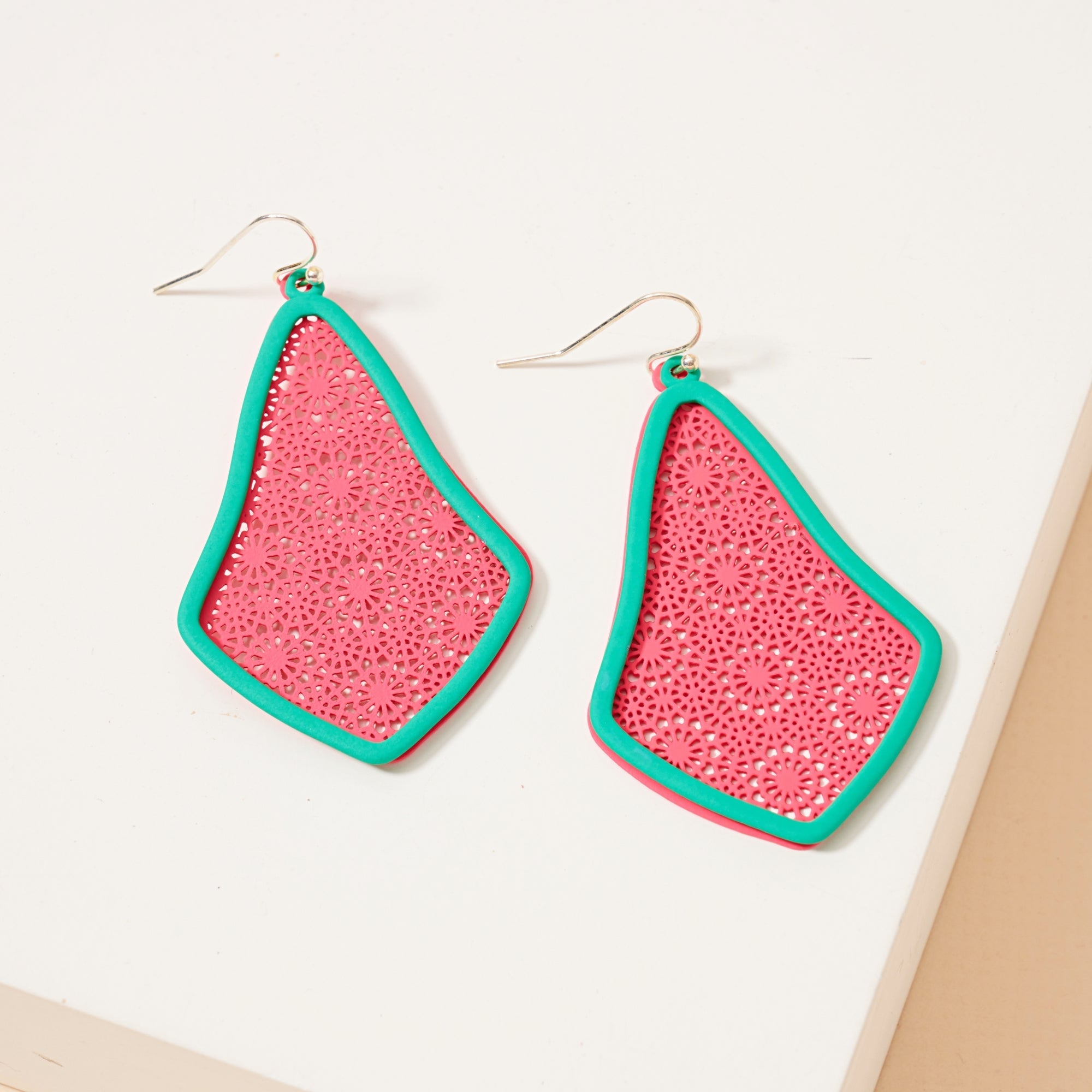 Geometric Two Tone Dangle Earrings
