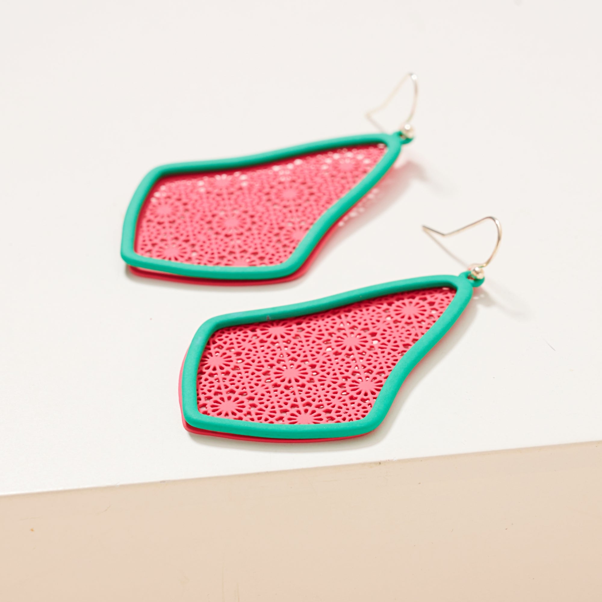 Geometric Two Tone Dangle Earrings
