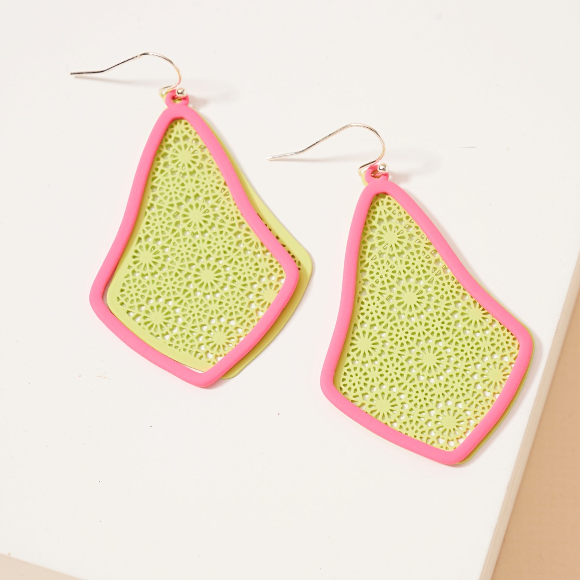 Geometric Two Tone Dangle Earrings