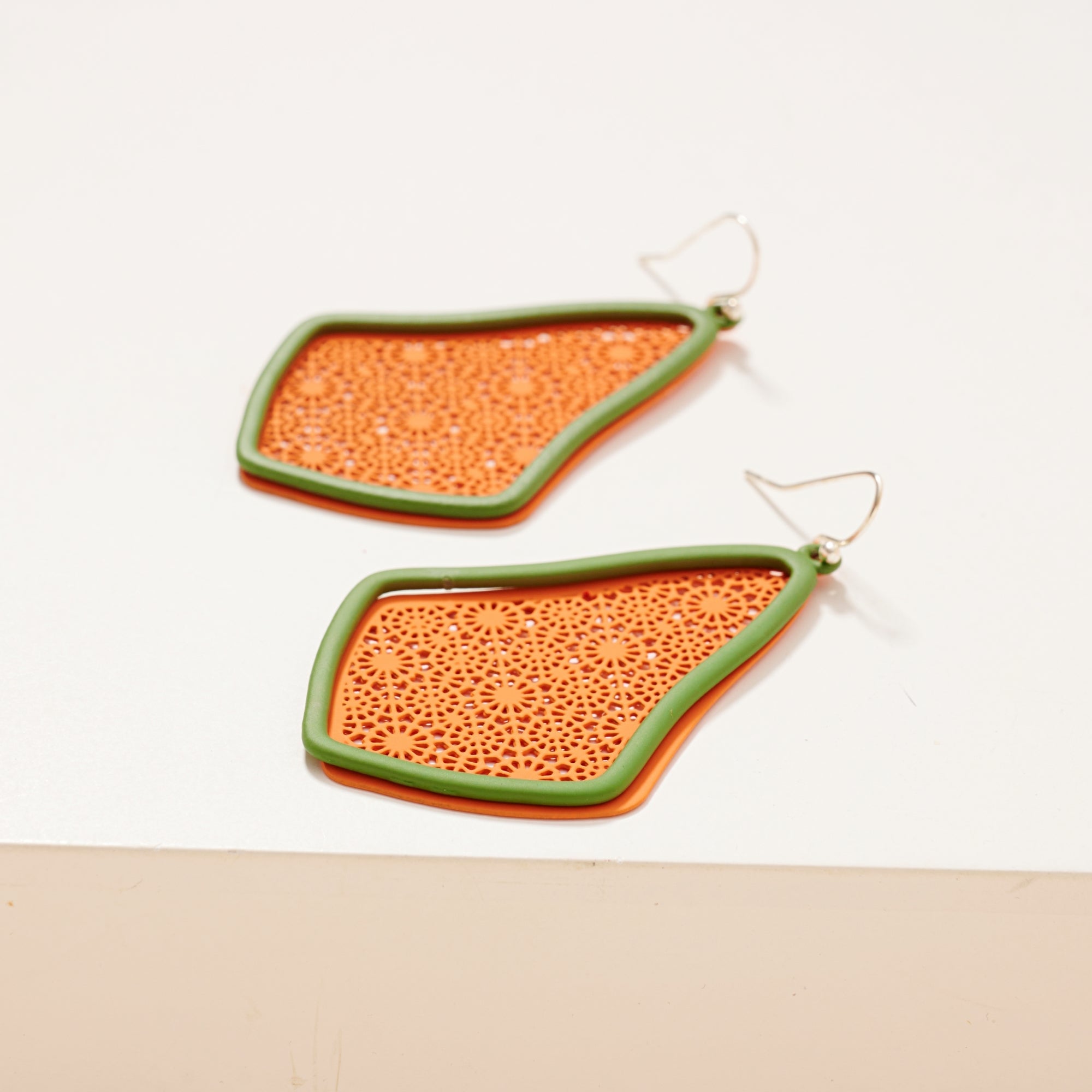 Geometric Two Tone Dangle Earrings