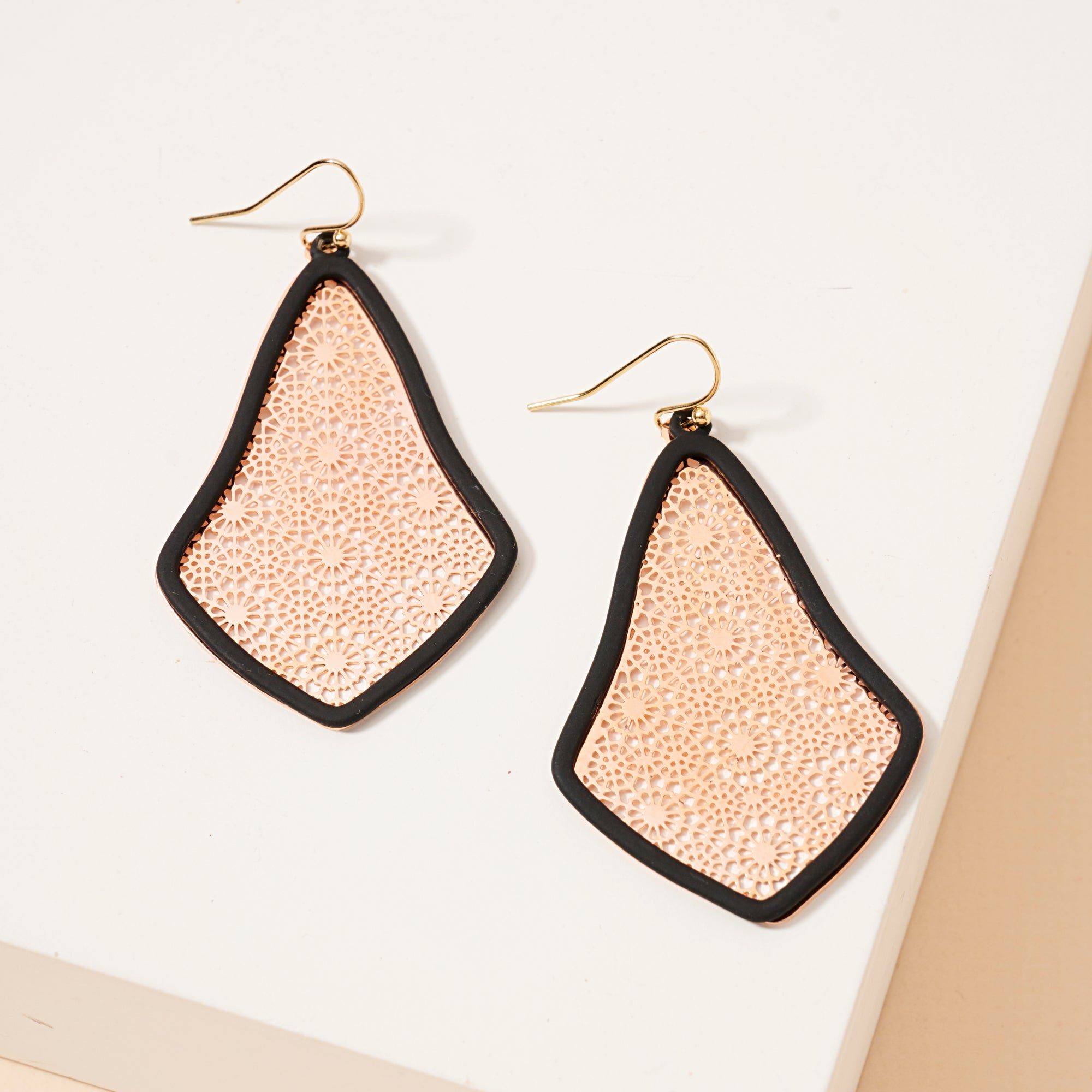 Geometric Two Tone Dangle Earrings