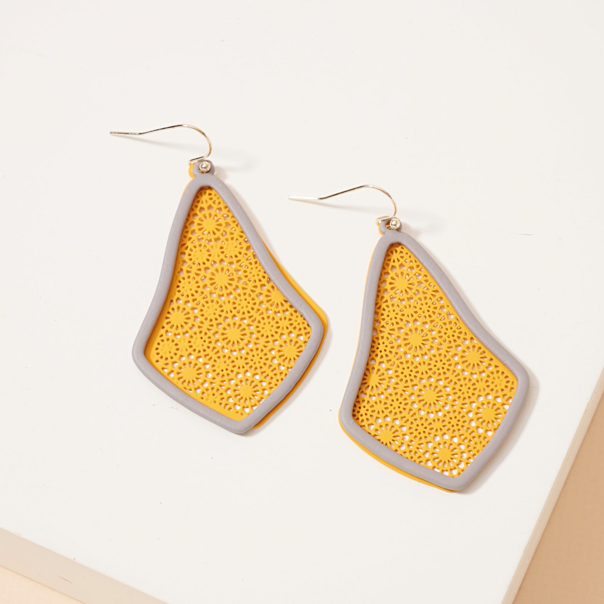 Geometric Two Tone Dangle Earrings